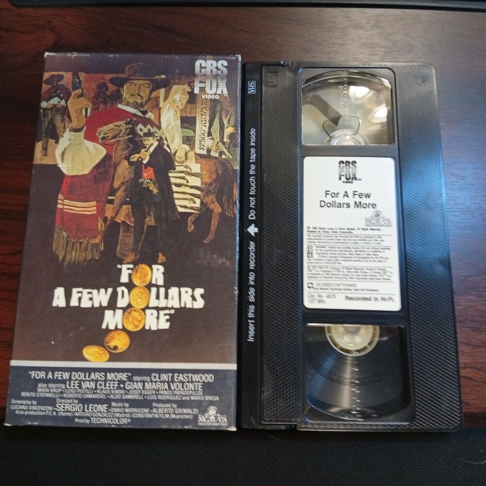 For a Few Dollars More (VHS, 1965) Clint Eastwood - 1987 FOX CBS Release